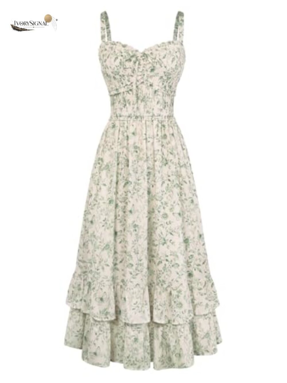 Women's Smocked Floral Sundress with Pockets, Adjustable Spaghetti Straps,
